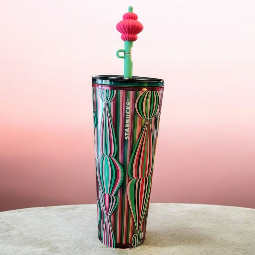 SOLD!!  Starbucks, New, Festive Tumbler with Straw